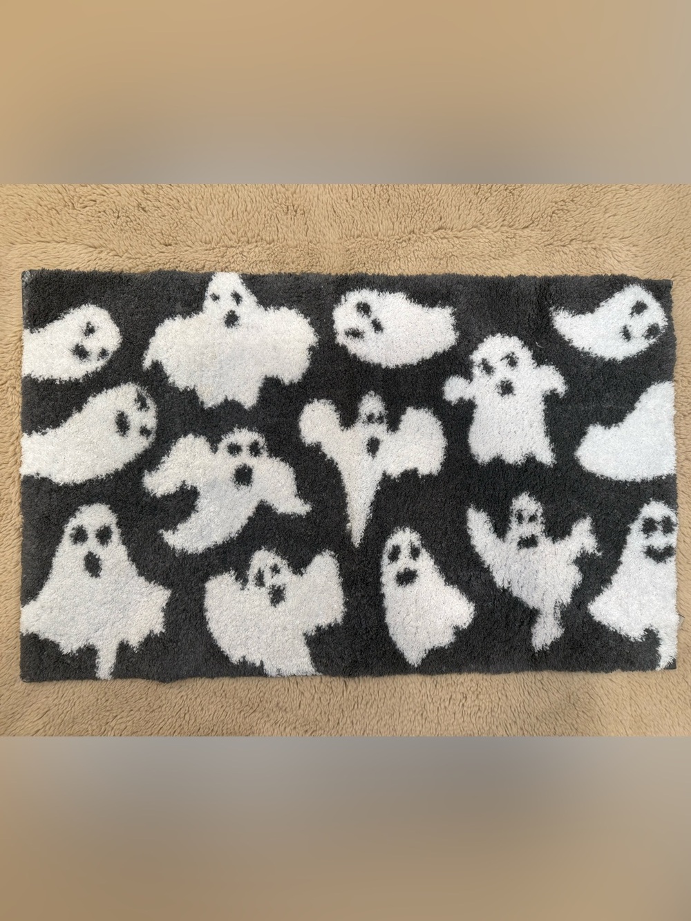 Martha Stewart Halloween Ghost Bath Rug Black White 21x34